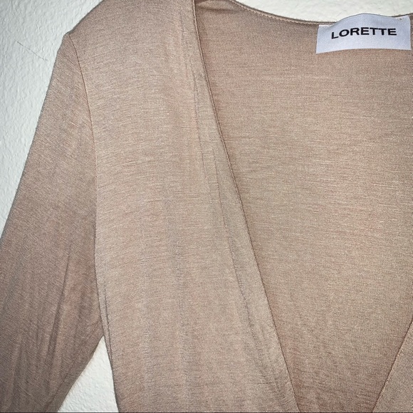 Lorette Long Sleeve Body con Dress with Deep V Neck - Picture 6 of 9